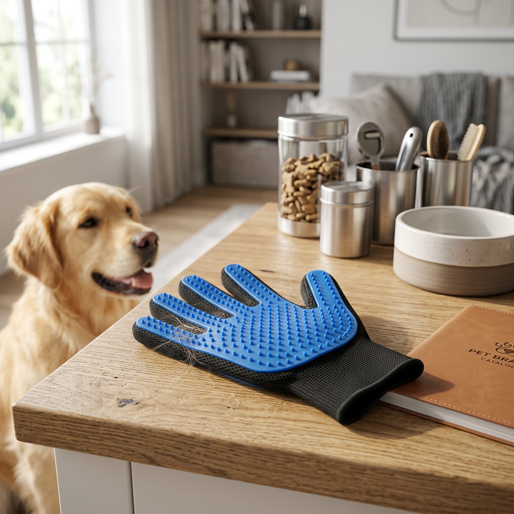 Pet Grooming Glove – Gentle Deshedding & Hair Removal Brush for Cats & Dogs