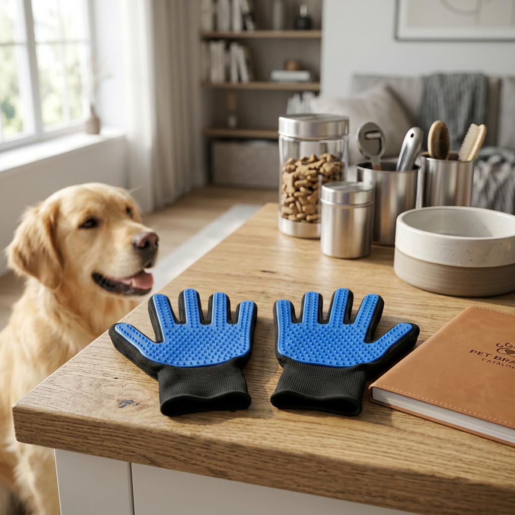 Pet Grooming Glove – Gentle Deshedding & Hair Removal Brush for Cats & Dogs