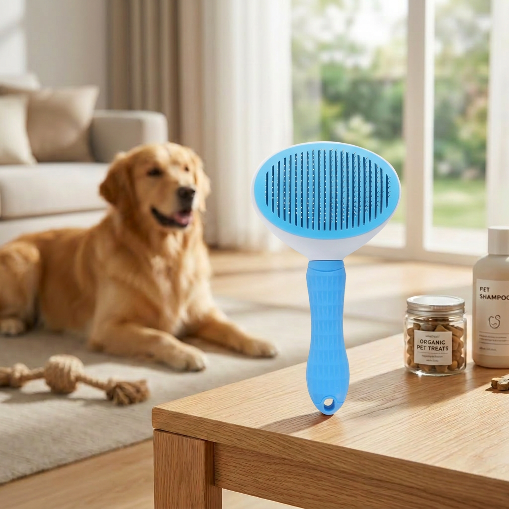 Self-Cleaning Pet Brush for Cats & Dogs – Deshedding Grooming Comb