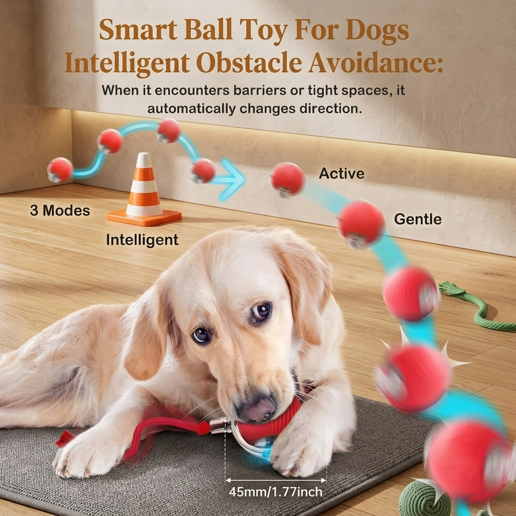 interactive Automatic Rolling Dog Ball – Rechargeable Smart Toy for Active Dogs
