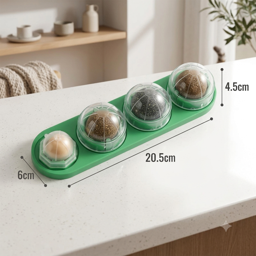 4-in-1 Rotating Catnip Ball Toy