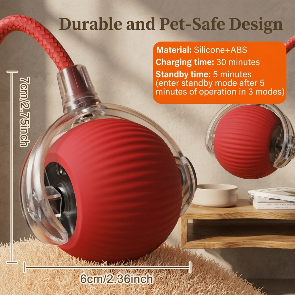 interactive Automatic Rolling Dog Ball – Rechargeable Smart Toy for Active Dogs