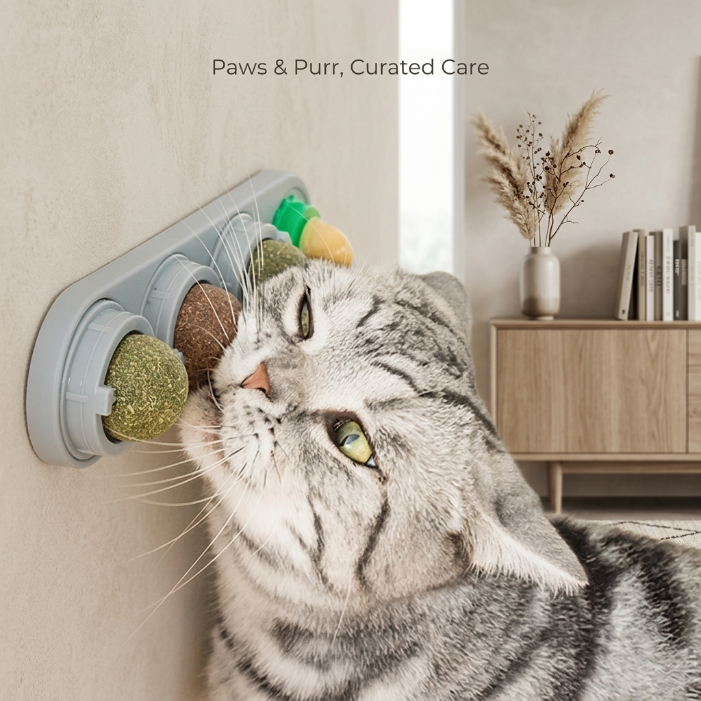 4-in-1 Rotating Catnip Ball Toy