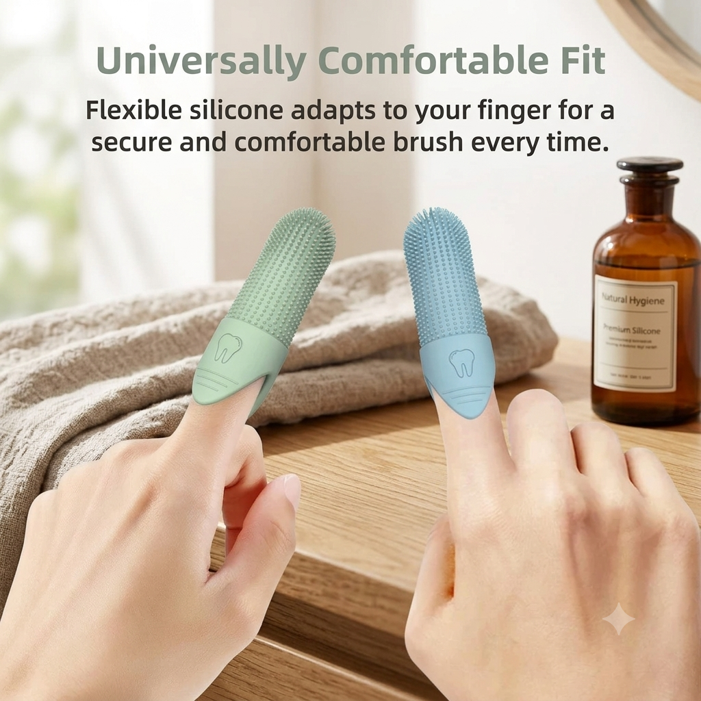 360° Silicone Finger Toothbrush for Dogs & Cats